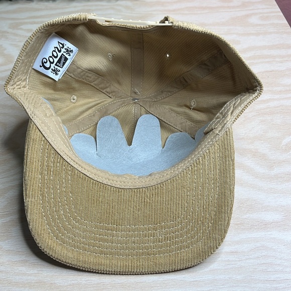 COORS Banquet Vintage-Retro Style Corduroy Hat Cap Classic Beige Mountains Logo - Picture 9 of 9